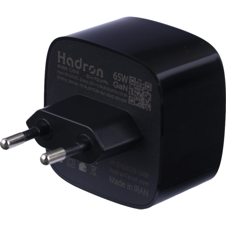 شارژر دیواری 65 وات هادرون C1016 GaN QC4.0 PD3.0 3.25A