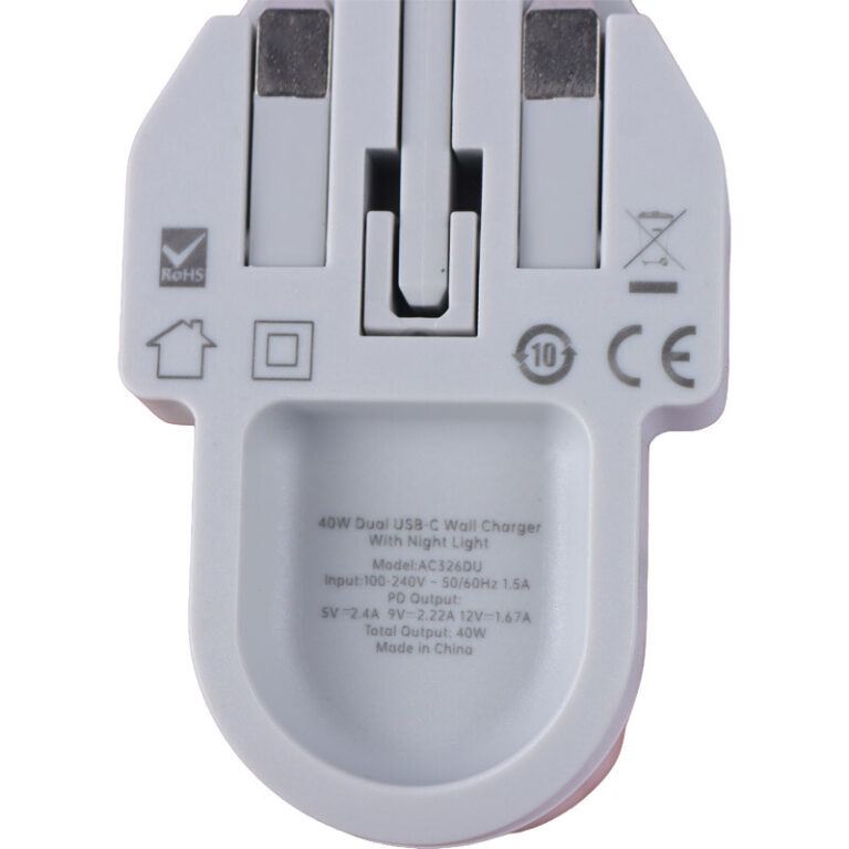 شارژر دیواری و چراغ خواب 20 وات بودی AC326DU PD 2.4A