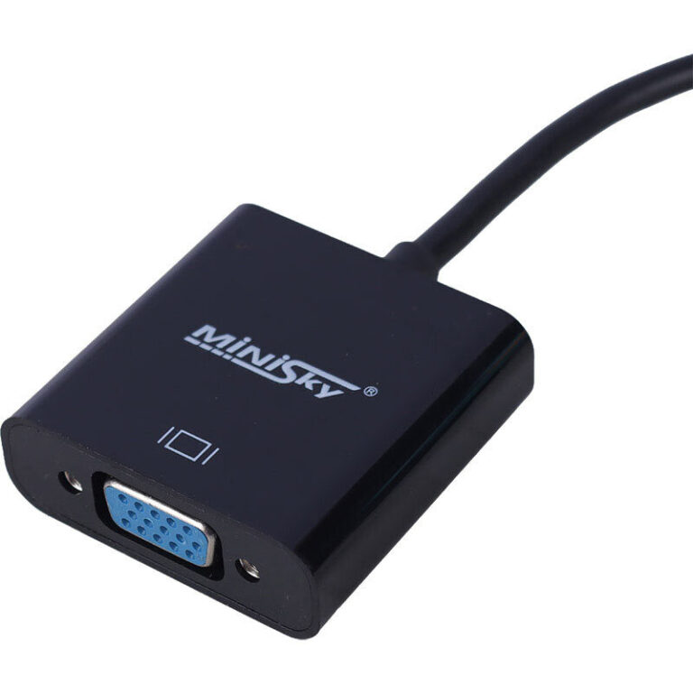تبدیل HDMI به VGA مینی اسکای + کابل صدا و کابل Micro USB
