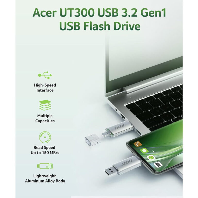 فلش مموری 32 گیگابایت ایسر UT300 OTG Type-C USB3.2