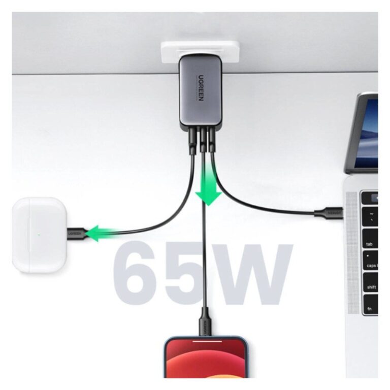 شارژر دیواری 65 وات یوگرین CD244 GaN QC PD3.0 5A