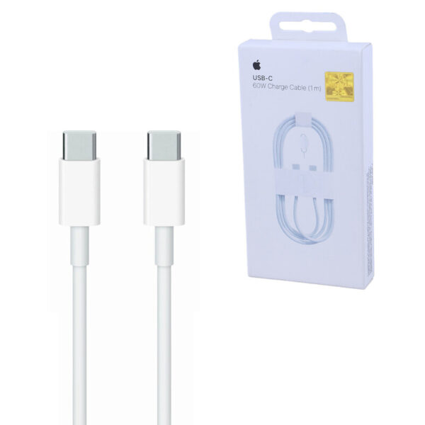 کابل دو سر تایپ سی فست شارژ 60 وات اورجینال اپل iPhone 17 MQKJ3ZM/A طول 1 متر
