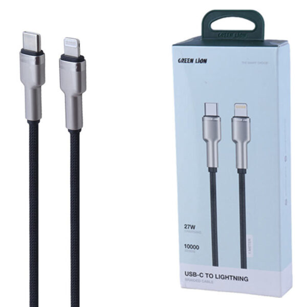 کابل تایپ سی به لایتنینگ فست شارژ 27 وات گرین لاین GN27BRC2L طول 1 متر