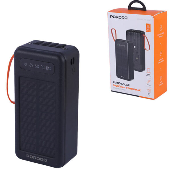 پاور بانک فست شارژ پرودو Piano Solar PDPBB308 10.5W ظرفیت 30000 میلی آمپر ساعت