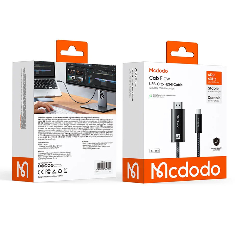 کابل تبدیل Type-C به HDMI مک دودو CA-790 طول 2 متر - تصویر 2