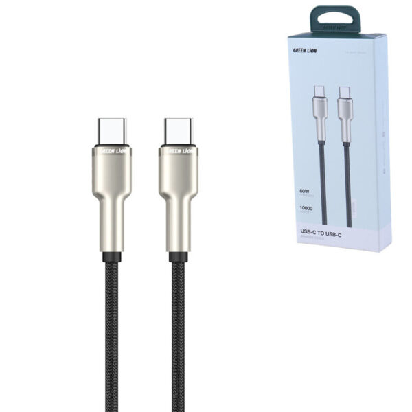 کابل دو سر تایپ سی فست شارژ 60 وات گرین لاین GN60BRC2CBK طول 1 متر