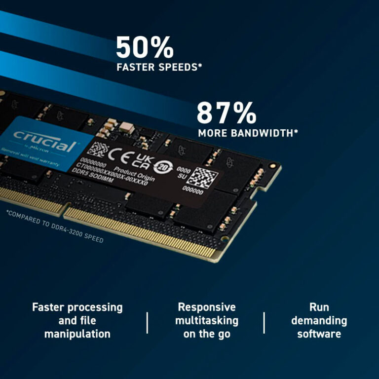 رم لپ تاپ کروشیال CT16G48C40S5 DDR5 16GB 4800MHz CL40