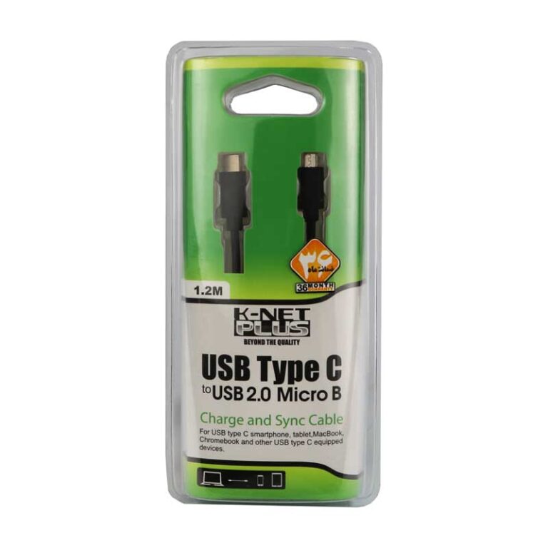 کابل تایپ سی به میکرو یو اس بی کی نت پلاس KP-B10 طول 1.2 متر