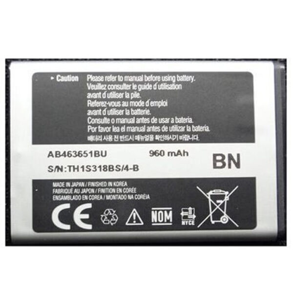 باتری موبایل اورجینال S3650 Corby / Corby Pro / S5600 Preston / Monte S5620 AB463651BU