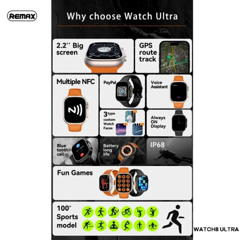 ساعت هوشمند ریمکس مدل WATCH8 ULTRA