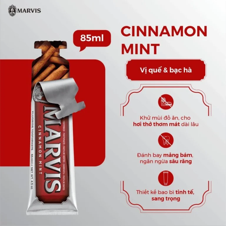 خمیردندان مارویس نعناع و دارچین مدل CINNAMON MINT حجم 85 میلی لیتر