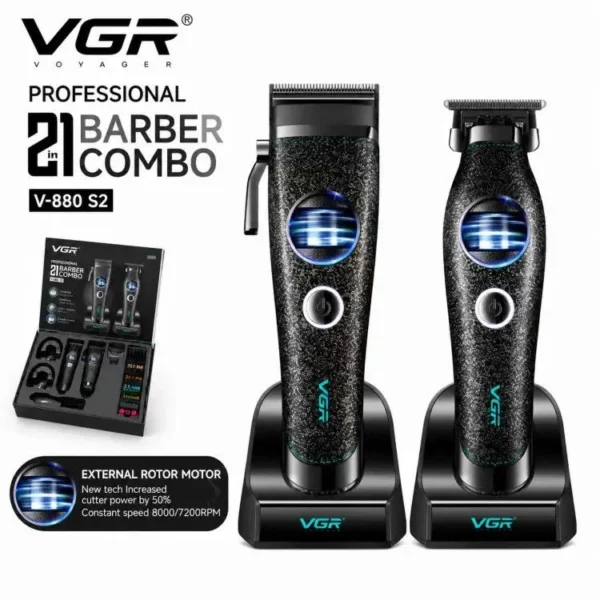 ست ماشین اصلاح حجم زن و خط زن وی جی آر VGR مدل V-880 S2