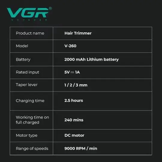 ماشین خط زن حرفه ای وی جی آر مدل V-260 